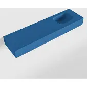Mondiaz lex jeans vrijhangende solid surface wastafel 110 cm. Positie wasbak rechts