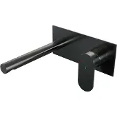 Brauer Gunmetal Edition inbouw wastafelmengkraan met rechte uitloop en afdekplaat model C1 gunmetal geborsteld PVD