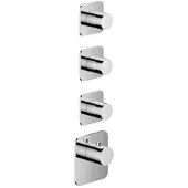 Hotbath Gal GLF013EXT High Flow afbouwdeel inbouwthermostaat met 3 stopkranen chroom