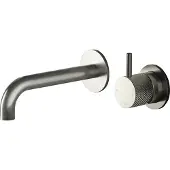 Hotbath Cobber X CX005EXT18 Afbouwdeel Voor Inbouw Wastafelkraan - Uitloop 18cm - Geborsteld Nikkel - Messing - Kranen, Wastafelkranen, Inbouw