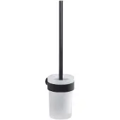 Sapho Toiletborstelhouder Pirenei Hangend 8.5x37.9 cm Mat Zwart / Satijnglas