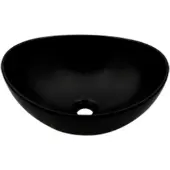 Plieger Scale keramische opbouw waskom ovaal 39x32x17.5cm zwart