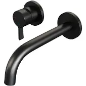 Brauer Black Edition inbouw wastafelmengkraan met gebogen uitloop en rozetten model E2 mat zwart