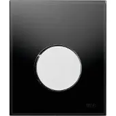 Tece Loop urinoir drukplaat glas zwart toets glans chroom