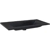 Sanilux Wastafel Quartz Classic 100x47x3 cm Keramiek Mat Zwart (1 kraangat)
