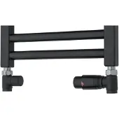 TVS Radiator aansluitset valves 210 zwart