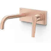Tres Wastafelkraan inbouw fuji 18 cm met bedieningsplaat mat rose gold
