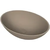 Arcqua prince opbouw waskom ovaal 49x34 mat truffel