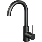 Brauer Wastafelmengkraan Black Edition Coldstart Opbouw Hoog Gebogen Ronde Hendel Mat Zwart