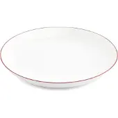BonBistro Kom 27xH4cm coupe burgundy rim Basic White (Set van 6)