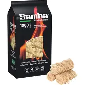 Samba Premium aanmaakwokkels en aanmaakkrullen 1 kilo (80 stuks) met lange brandduur voor veilig en natuurlijk aansteken van BBQ, haard en vuurkorf