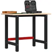 vidaXL Werkbank rechthoekig 100x60x81,5 cm massief eikenhout