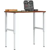 vidaXL Werkbank rechthoek 100x60x(71,5-98) cm eikenhout donkerbruin