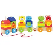Pintoy 4 friends houten blokken trein