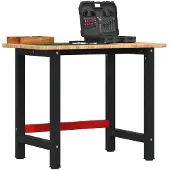 vidaXL Werkbank rechthoek 100x60x81,5 cm massief eikenhout lichtbruin