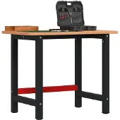 vidaXL Werkbank rechthoekig 100x60x81,5 cm massief beukenhout