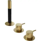 Hotbath Cobber CB175 badrandcombinatie met staafhanddouche en 2-weg omstel geborsteld messing PVD