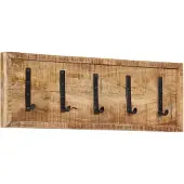 vidaXL Wandkapstok met 5 haken massief mangohout