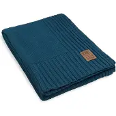 Knit Factory Uni Plaid - Petrol - 160x130 cm