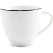 BonBistro Kop 20cl black rim Basic White (Set van 6)