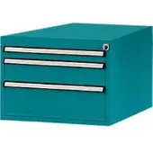 Manuflex onderbouw met schuifladen, voor werkbank Profi diepte 700 mm, waterblauw