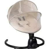 MamaLoes Noud - Elektrische Babyschommel - Baby Swing met Timer, Muziek, Bluetooth & Verstelbare Schommelsnelheid - Beige