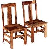 vidaXL Eetkamerstoelen 2 st massief acaciahout