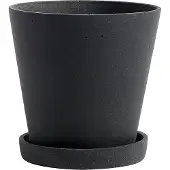 HAY Flowerpot with saucer pot M Ø14 cm Zwart