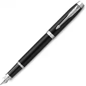 Parker IM-vulpen | Matzwart met chromen afwerking | Medium punt met blauw inktpatroon | Geschenkverpakking