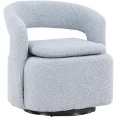 Svea - Teno draaibare fauteuil - boucle - lichtblauw