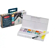 Derwent Metallic Aquarelverf Set 12 halve napjes