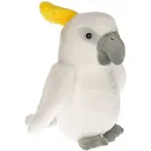 Cornelissen Pluche kaketoe vogel knuffel - wit - 17 cm - Papegaaien - Tropische vogels