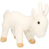 Merkloos Witte pluche geit knuffel 22 cm - Knuffel boederijdieren