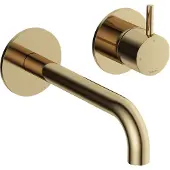 Hotbath Inbouw wastafelkraan cobber 18 cm gebogen uitloop 1-hendel gepolijst messing