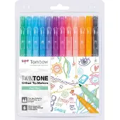 Tombow TwinTone Marker Pastel 12-pack
