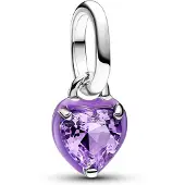 Pandora Hanger, ME Violet Chakra Hart Mini Bedelhanger, (Email, Zilver 925)