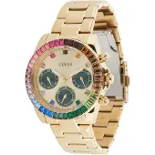 GUESS Analoog horloge lichtblauw / goud / donkergroen / pink