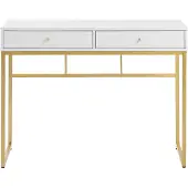 Beliani DAPHNE - Bureau - Wit/Goud - MDF