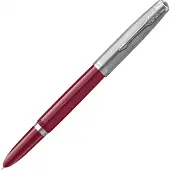 Parker 51 vulpen | wijnrode hars | chroom detail | fijne punt met zwarte inkt | geschenkverpakking