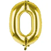 PartyPro Cijfer Ballon '0' Goud (100CM)