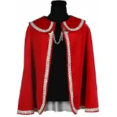 Coppens Prinsenmantel kort rood-zilver | Maat One Size