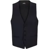 BOSS ONE Slim-fit gilet in een serge van scheerwol