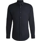 HUGO BOSS overhemd H-HANK slim fit donkerblauw