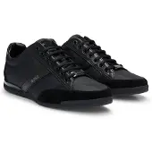 BOSS Sneakers in een combinatie van materialen met suède en imitatieleer Maat 48