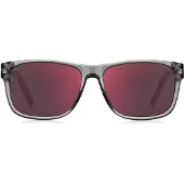 HUGO BOSS Zonnebril van transparant acetaat in grijs en rood