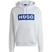 HUGO Sweatshirt 'Nalves' blauw / wit