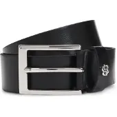 BOSS Leren riem met labelapplicatie, model 'Emal'