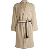 BOSS Ochtendjas van katoen met riem met de signature-stripe