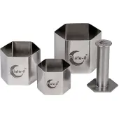 Plate-It Garneerringen Hexagon Met Pusher (4-delig)