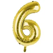 PartyPro Cijfer Ballon '6' Goud (100CM)